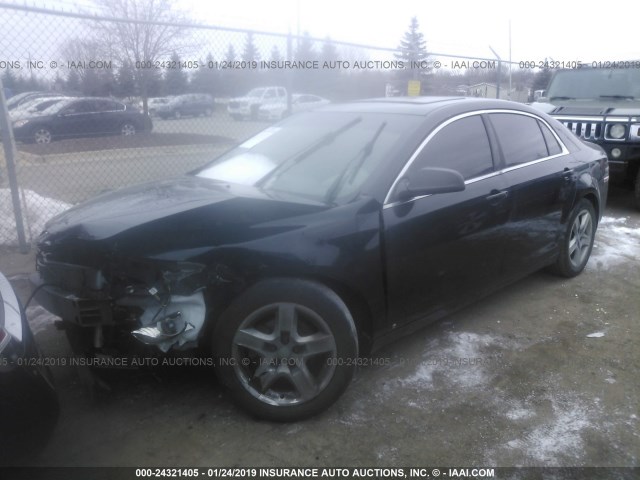 1G1ZG57B794260305 - 2009 CHEVROLET MALIBU LS BLACK photo 2