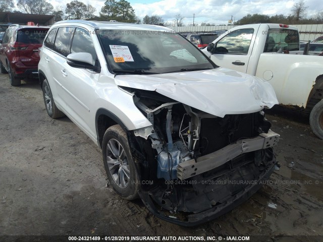 5TDKKRFH6ES029656 - 2014 TOYOTA HIGHLANDER XLE WHITE photo 1