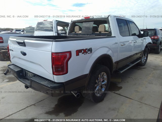 1FTEW1EG6GKD71467 - 2016 FORD F150 SUPERCREW WHITE photo 4