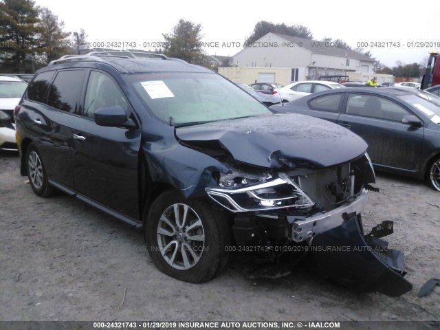 5N1AR2MM7FC714407 - 2015 NISSAN PATHFINDER S/SV/SL/PLATINUM BLUE photo 1