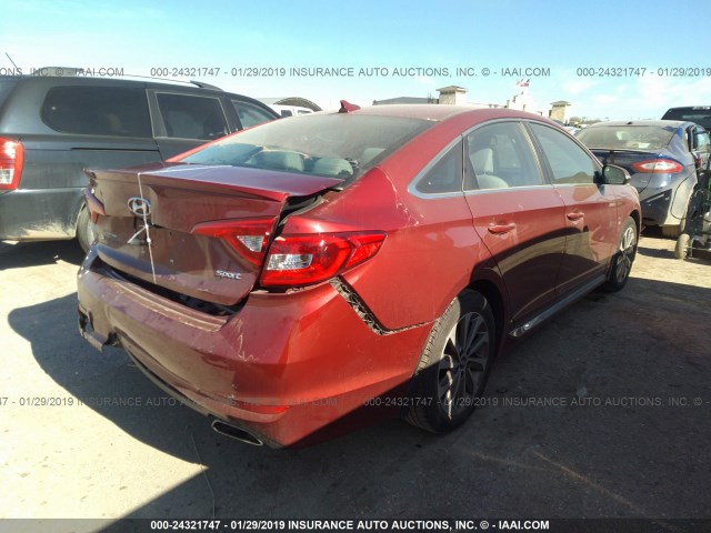 5NPE34AF1GH359118 - 2016 HYUNDAI SONATA SPORT/LIMITED RED photo 4