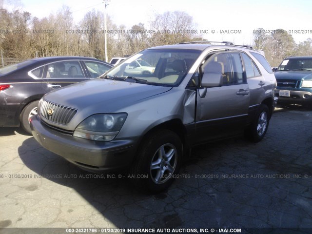 JT6HF10U6Y0097704 - 2000 LEXUS RX GOLD photo 2