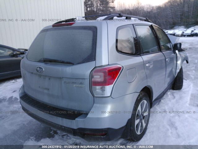 JF2SJABC7HH449676 - 2017 SUBARU FORESTER 2.5I SILVER photo 4