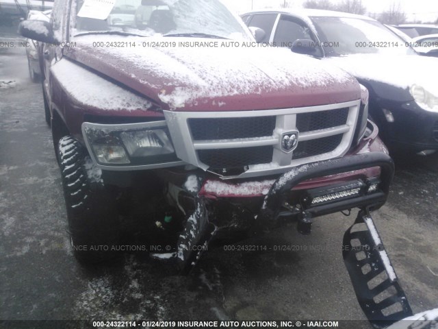 1D7RW3BK4BS661940 - 2011 DODGE DAKOTA SLT BURGUNDY photo 6