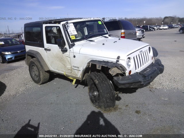 1C4AJWAG1CL205443 - 2012 JEEP WRANGLER SPORT WHITE photo 1