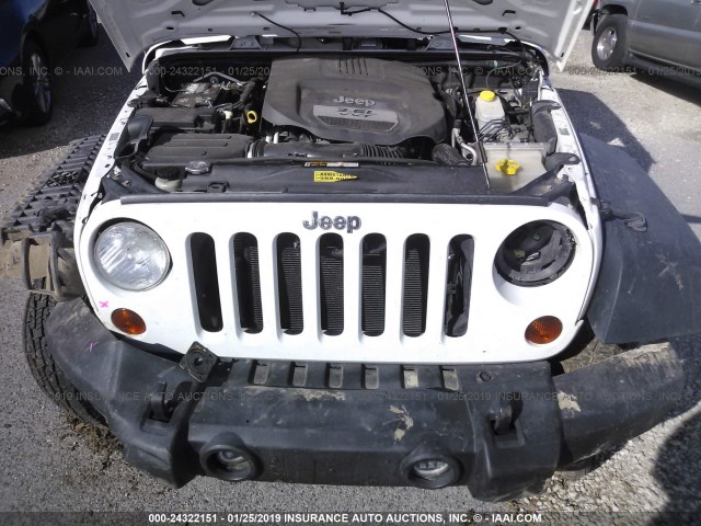 1C4AJWAG1CL205443 - 2012 JEEP WRANGLER SPORT WHITE photo 10