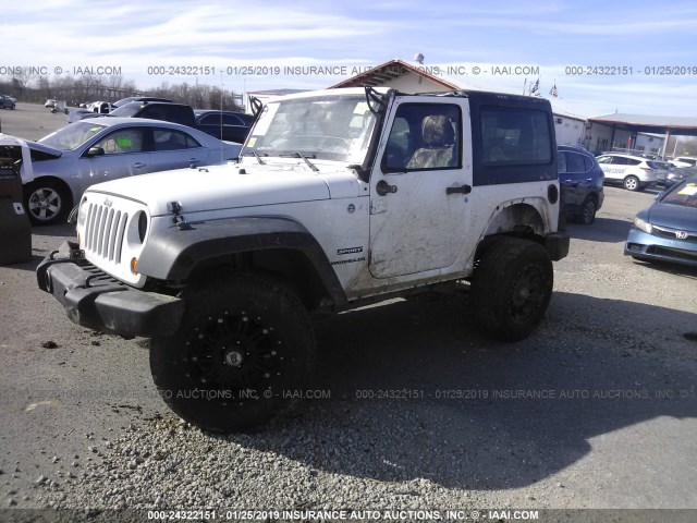 1C4AJWAG1CL205443 - 2012 JEEP WRANGLER SPORT WHITE photo 2