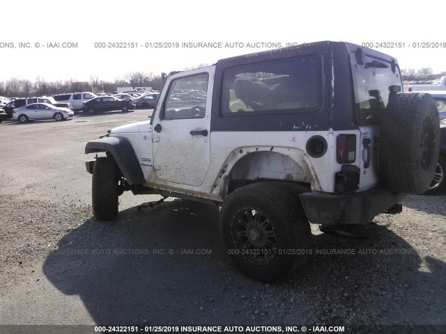 1C4AJWAG1CL205443 - 2012 JEEP WRANGLER SPORT WHITE photo 3