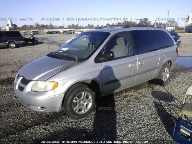 2B4GP74L42R658465 - 2002 DODGE GRAND CARAVAN EX SILVER photo 2