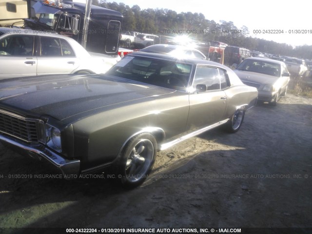 1H57J2B606567 - 1972 CHEVROLET MONTE CARLO  GRAY photo 2