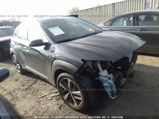 KM8K3CA50JU181974 - 2018 HYUNDAI KONA LIMITED GRAY photo 1