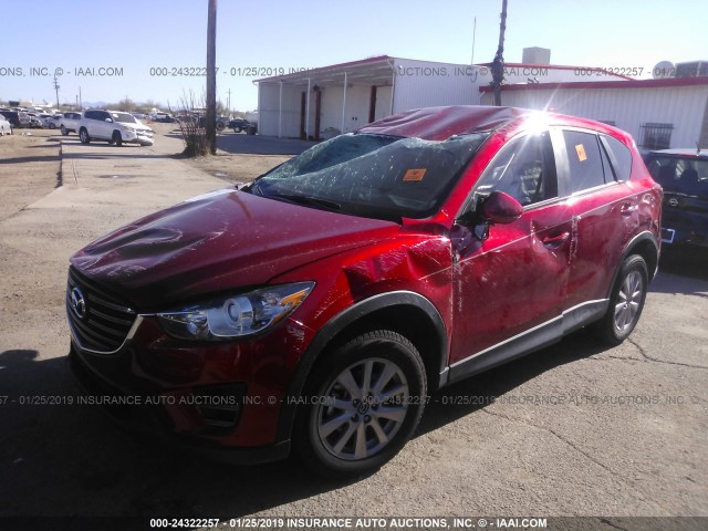 JM3KE2BY5G0885693 - 2016 MAZDA CX-5 SPORT RED photo 2