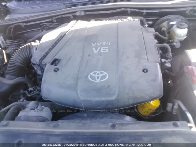 5TFJU4GN4CX027926 - 2012 TOYOTA TACOMA DOUBLE CAB PRERUNNER GRAY photo 10