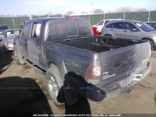 5TFJU4GN4CX027926 - 2012 TOYOTA TACOMA DOUBLE CAB PRERUNNER GRAY photo 3