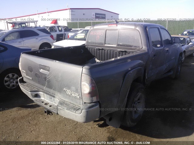 5TFJU4GN4CX027926 - 2012 TOYOTA TACOMA DOUBLE CAB PRERUNNER GRAY photo 4