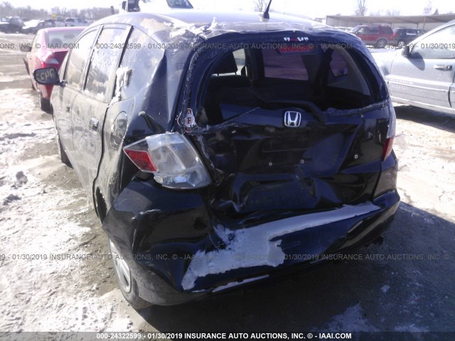 JHMGE8G22AS013214 - 2010 HONDA FIT BLACK photo 6