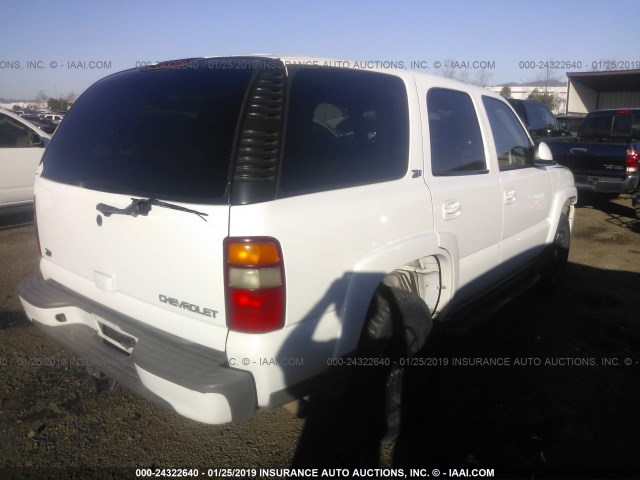 1GNEK13T03R252477 - 2003 CHEVROLET TAHOE K1500 WHITE photo 4