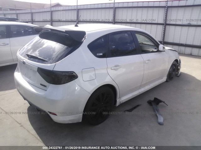 JF1GH76639G827304 - 2009 SUBARU IMPREZA WRX WHITE photo 4