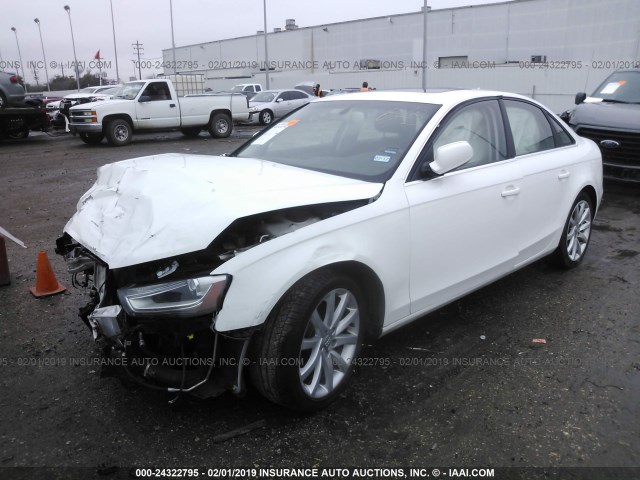 WAUFFAFL3DA170785 - 2013 AUDI A4 PREMIUM PLUS WHITE photo 2