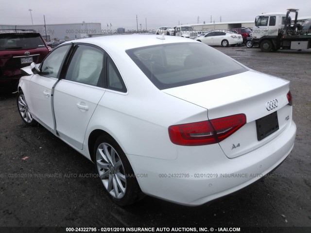 WAUFFAFL3DA170785 - 2013 AUDI A4 PREMIUM PLUS WHITE photo 3