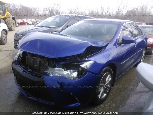 4T1BF1FK1GU571534 - 2016 TOYOTA CAMRY LE/XLE/SE/XSE BLUE photo 2
