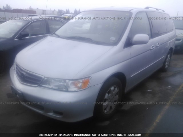 2HKRL18022H580611 - 2002 HONDA ODYSSEY EXL SILVER photo 2