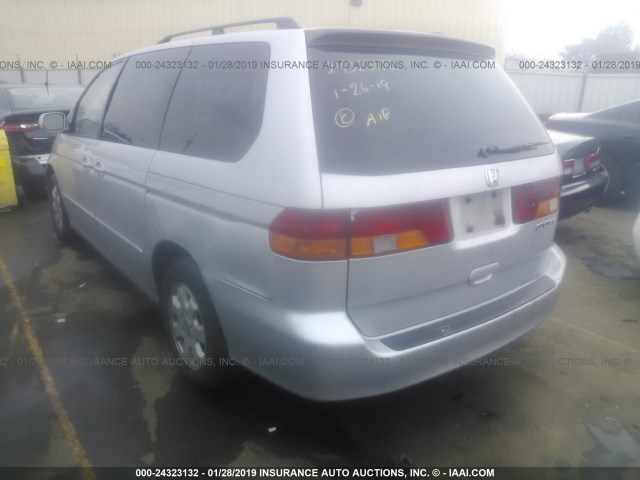 2HKRL18022H580611 - 2002 HONDA ODYSSEY EXL SILVER photo 3