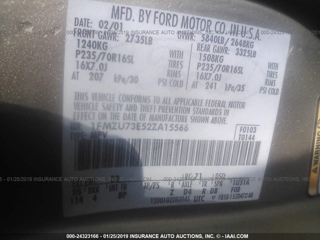 1FMZU73E52ZA15566 - 2002 FORD EXPLORER XLT GOLD photo 9