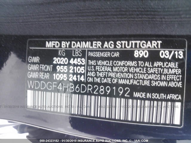 WDDGF4HB6DR289192 - 2013 MERCEDES-BENZ C 250 Dark Blue photo 9