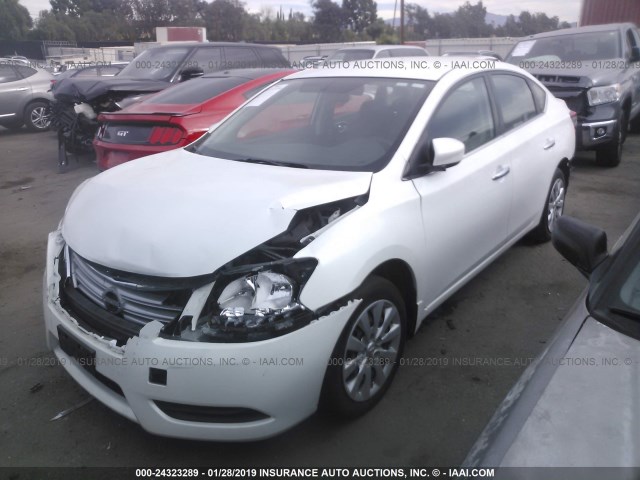 3N1AB7AP3EY261013 - 2014 NISSAN SENTRA S/SV/SR/SL WHITE photo 2