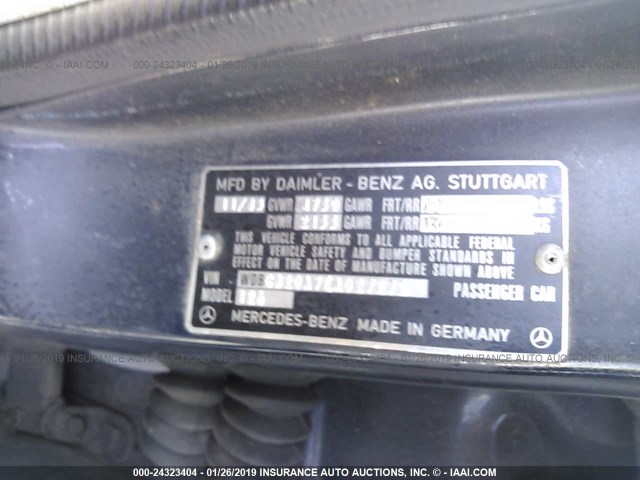 WDBCB20A7EA027272 - 1984 MERCEDES-BENZ 300 SD BLUE photo 9