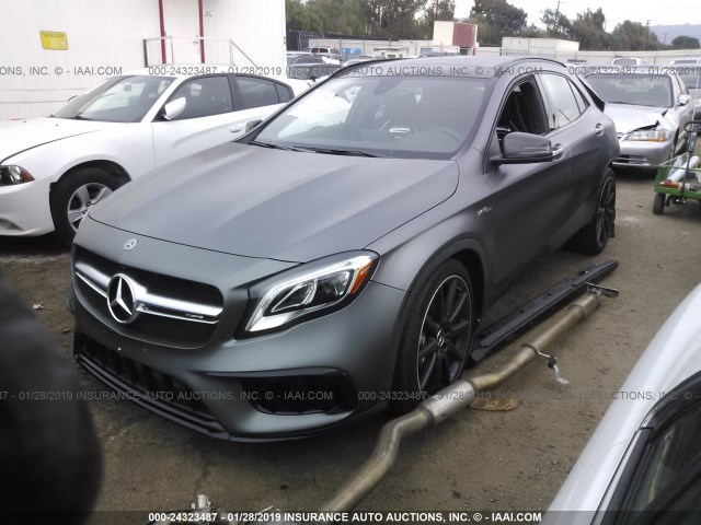 WDDTG5CB4JJ398446 - 2018 MERCEDES-BENZ GLA 45 AMG GRAY photo 2