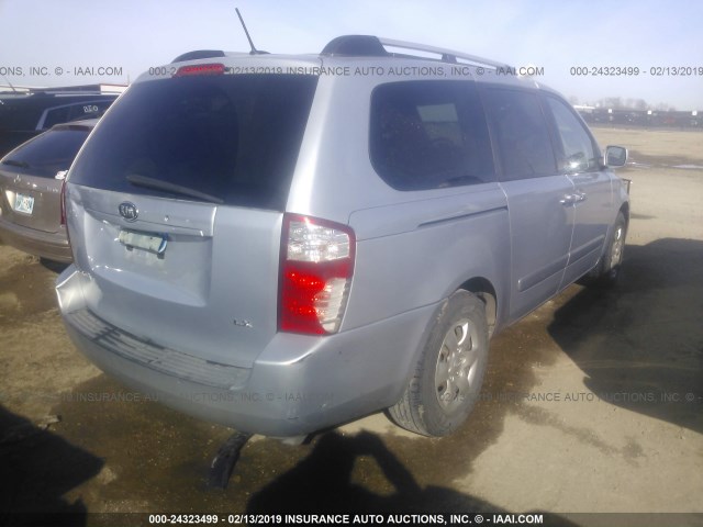 KNDMB233296275067 - 2009 KIA SEDONA EX/LX SILVER photo 4