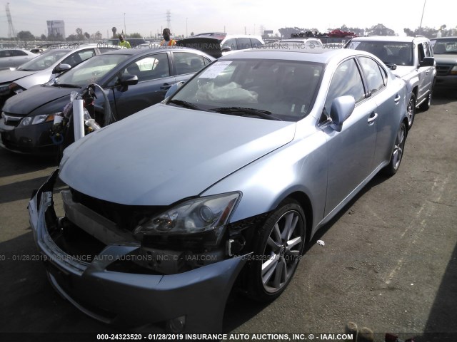 JTHBK262X62020680 - 2006 LEXUS IS 250 BLUE photo 2