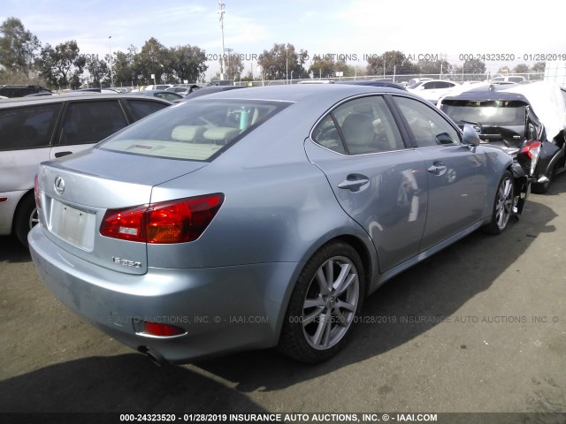 JTHBK262X62020680 - 2006 LEXUS IS 250 BLUE photo 4