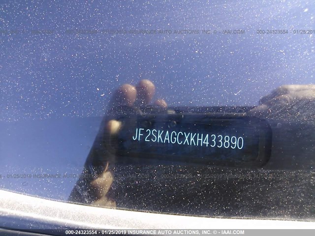 JF2SKAGCXKH433890 - 2019 SUBARU FORESTER PREMIUM BLACK photo 9