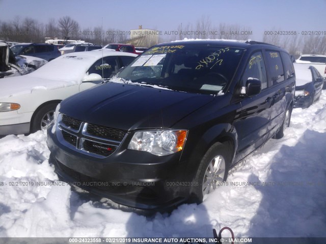 2C4RDGCG0GR353268 - 2016 DODGE GRAND CARAVAN SXT GRAY photo 2