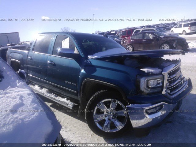 3GTU2NEC1JG125436 - 2018 GMC SIERRA K1500 SLT BLUE photo 1