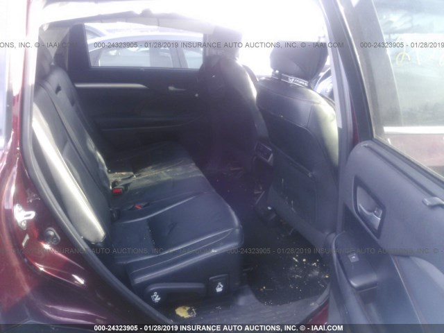 5TDJKRFH3ES028573 - 2014 TOYOTA HIGHLANDER XLE მუქწითელი ფოტო 8