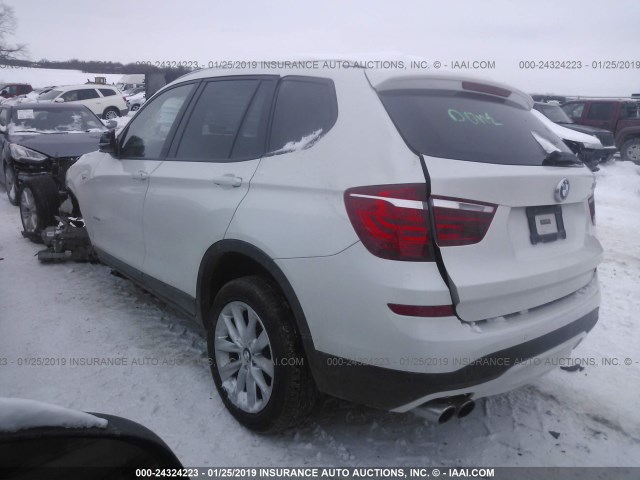 5UXWX9C51F0D58946 - 2015 BMW X3 XDRIVE28I WHITE photo 3