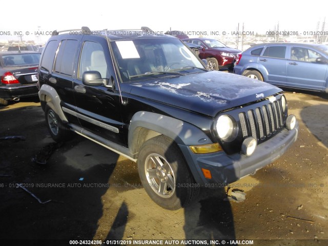 1J4GL38K45W711485 - 2005 JEEP LIBERTY RENEGADE BLACK photo 1