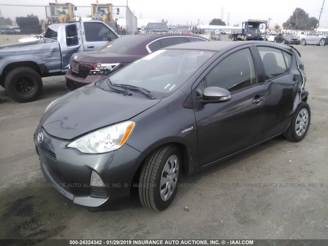 JTDKDTB32C1503498 - 2012 TOYOTA PRIUS C GRAY photo 2