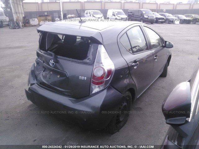 JTDKDTB32C1503498 - 2012 TOYOTA PRIUS C GRAY photo 4