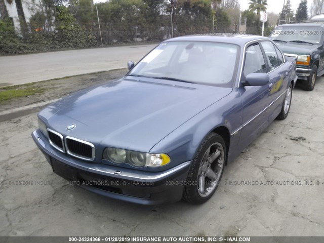 WBAGG83411DN83421 - 2001 BMW 740 I AUTOMATIC BLUE photo 2