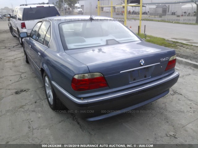 WBAGG83411DN83421 - 2001 BMW 740 I AUTOMATIC BLUE photo 3