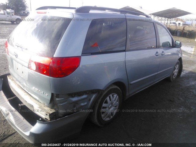 5TDZK23C59S288630 - 2009 TOYOTA SIENNA CE/LE BLUE photo 4