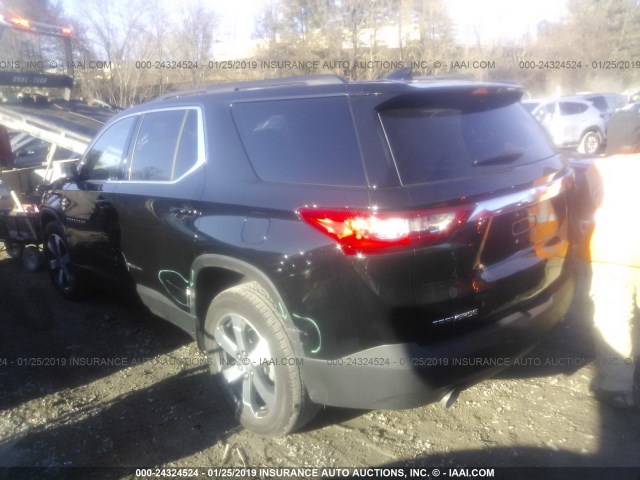 1GNERHKW6KJ153126 - 2019 CHEVROLET TRAVERSE LT BLACK photo 3