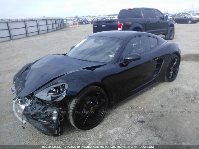 WP0AA2A85JK260210 - 2018 PORSCHE CAYMAN BLACK photo 2