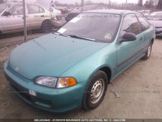 1HGEJ2227RL041963 - 1994 HONDA CIVIC DX TEAL photo 2