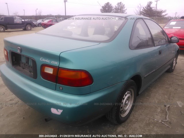 1HGEJ2227RL041963 - 1994 HONDA CIVIC DX TEAL photo 4